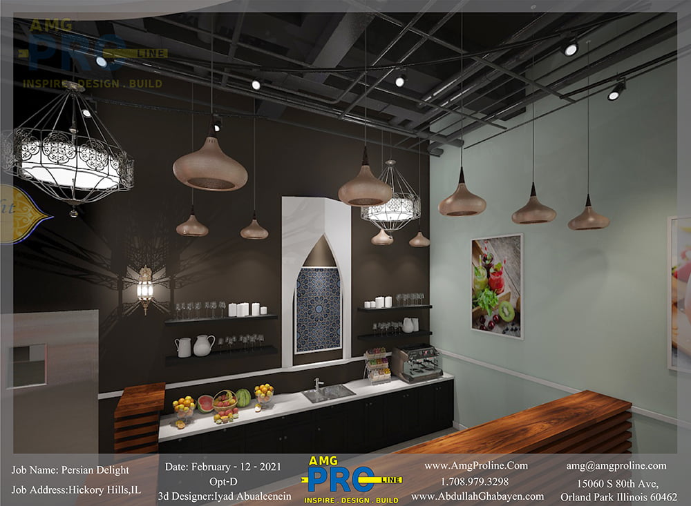 Office interior design and build 3D concept by AMG Proline Chicago