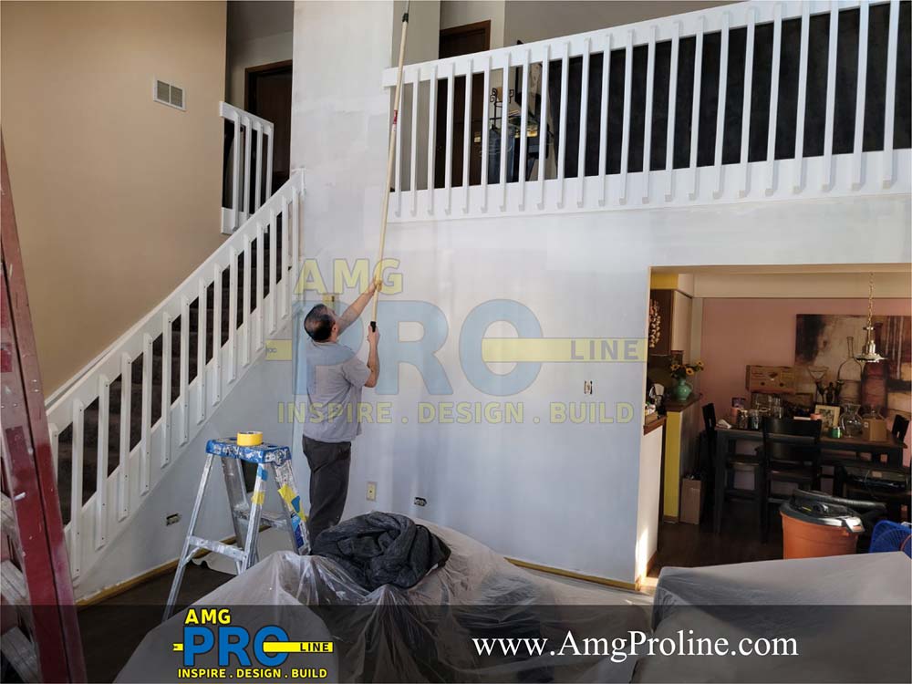 Drywall installation Chicago crew preparing and finishing interior walls